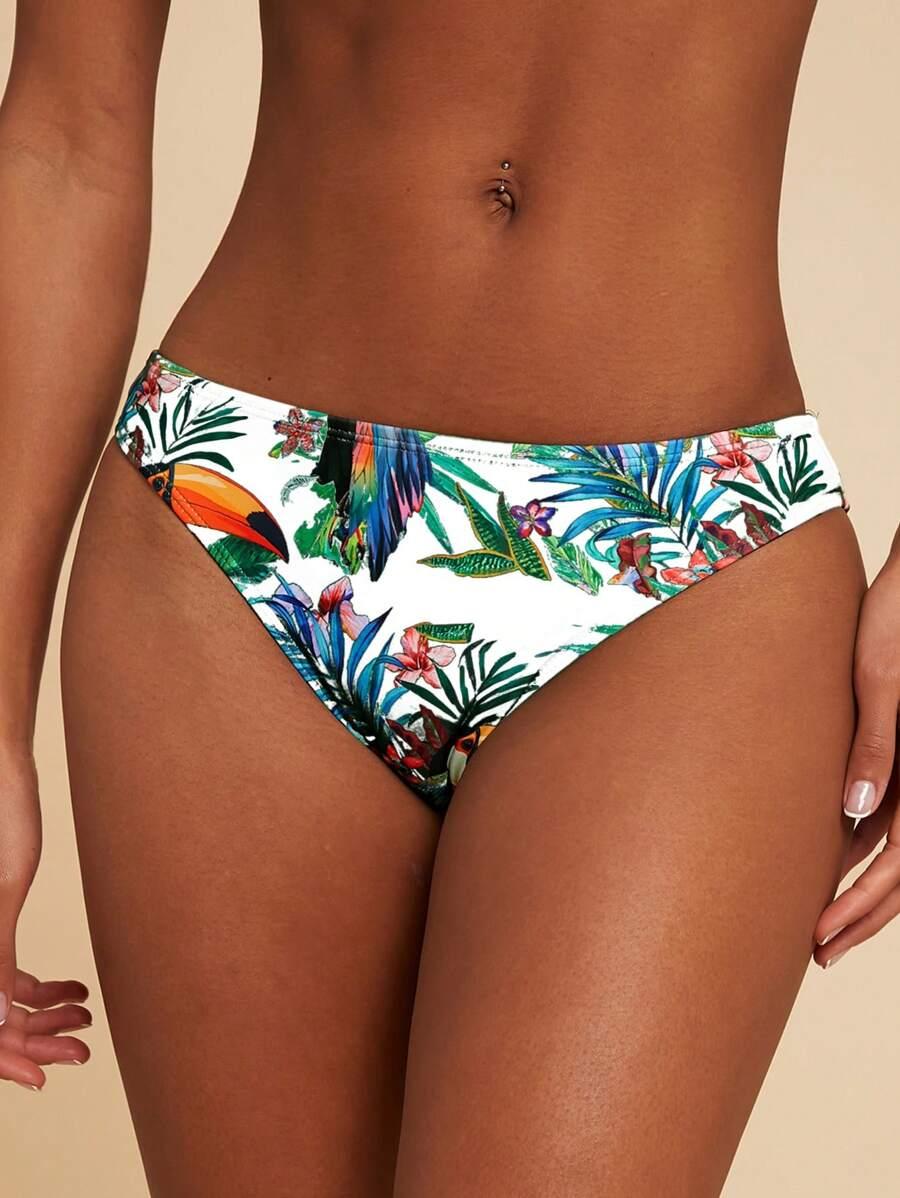 dół od bikini wzór tropikalny