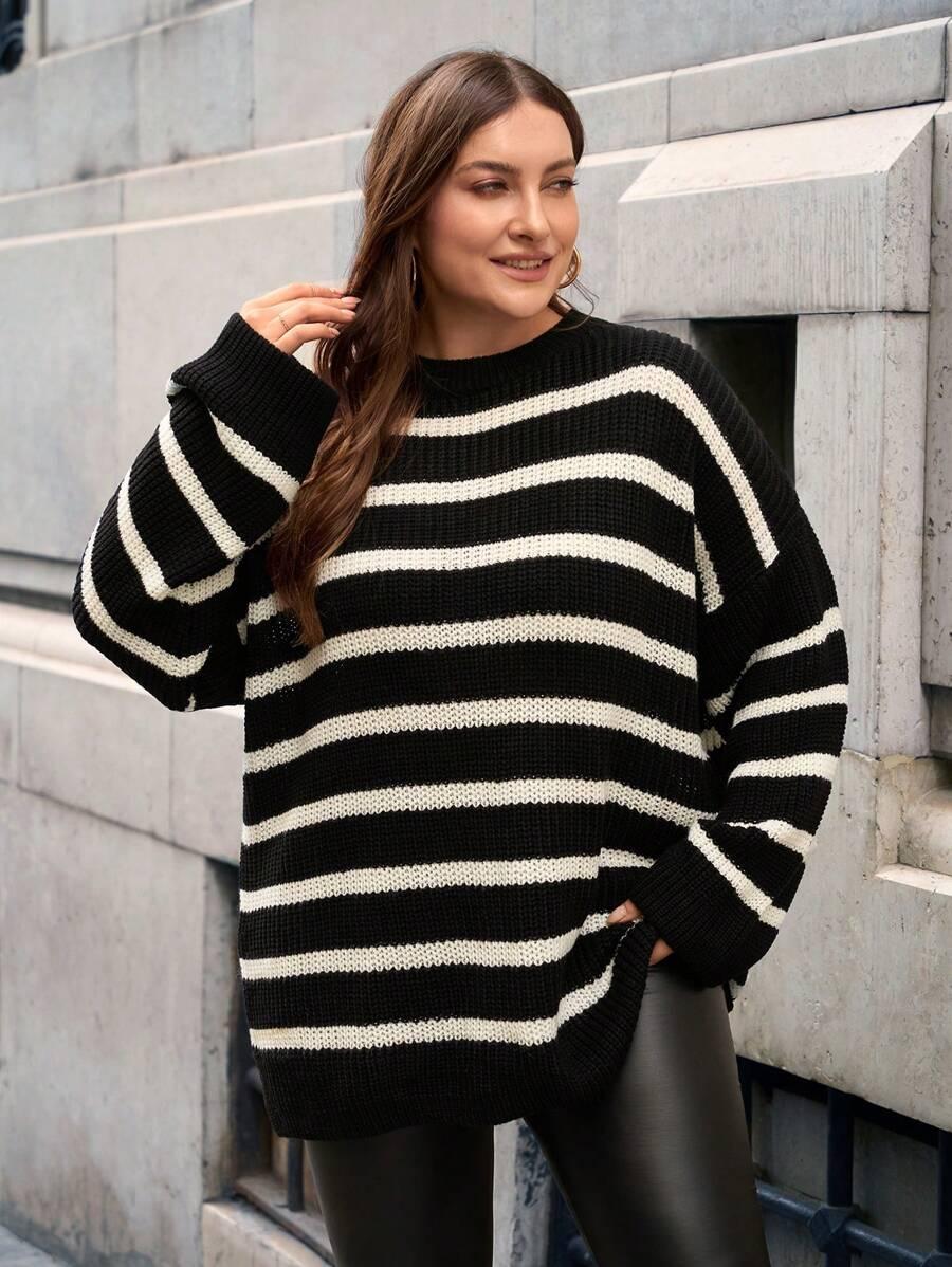 sweter w paski