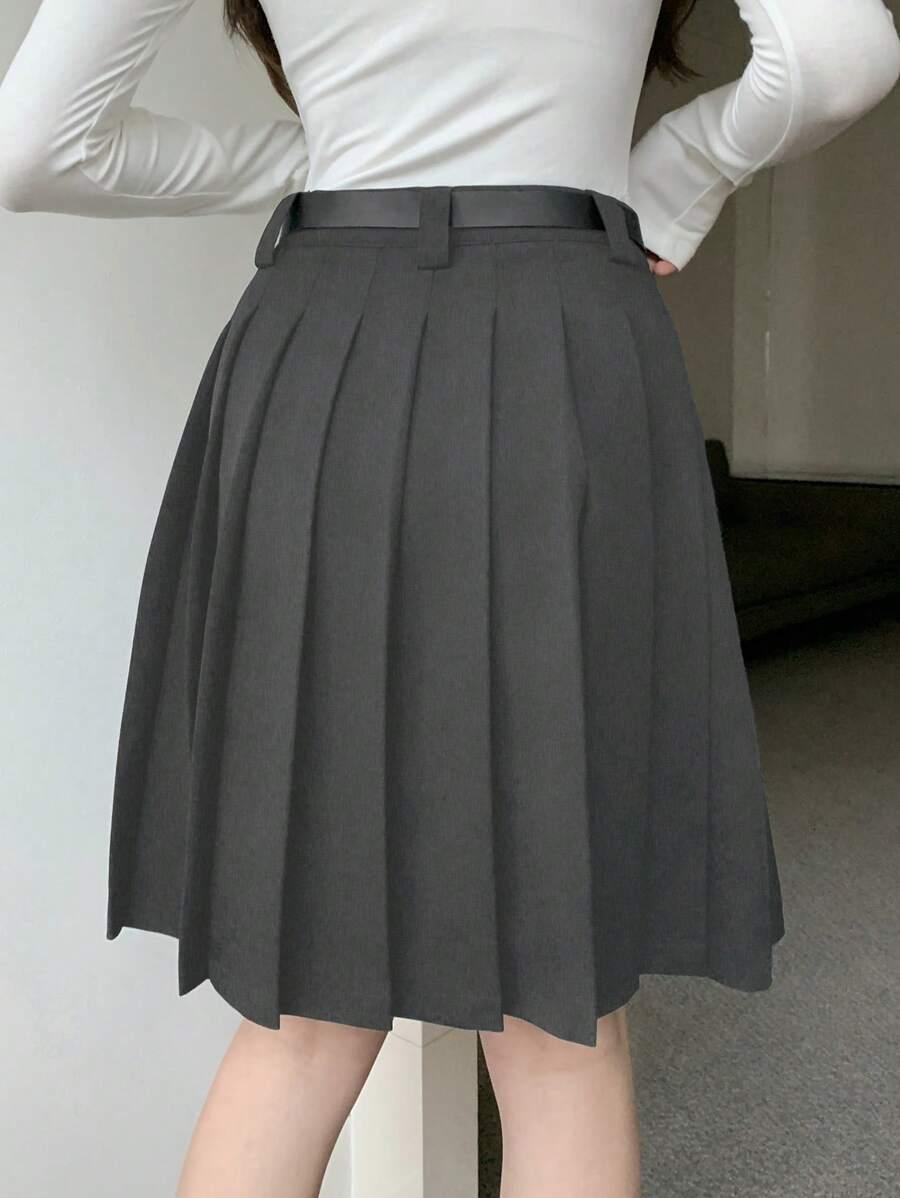 SZARA PLISOWANA SPÓDNICA