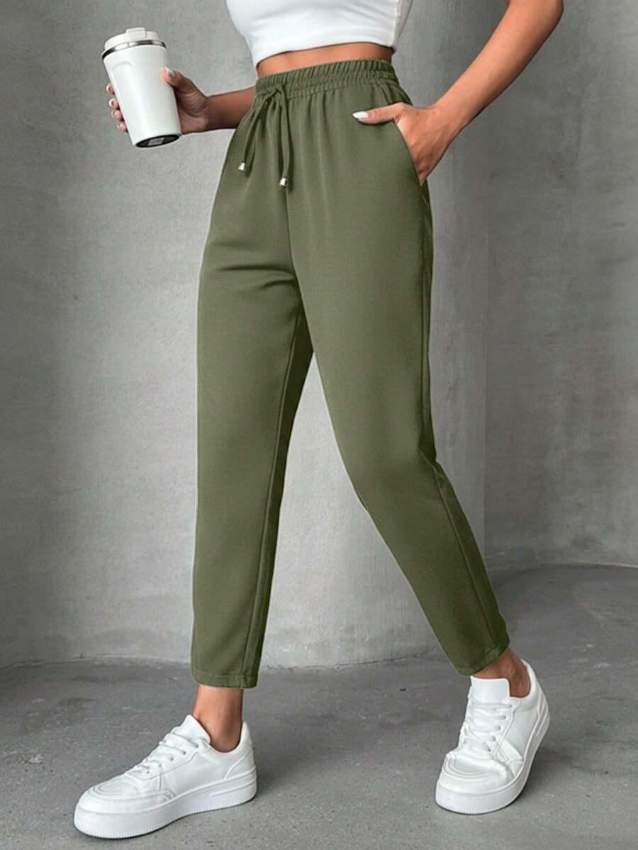 zielone spodnie casual