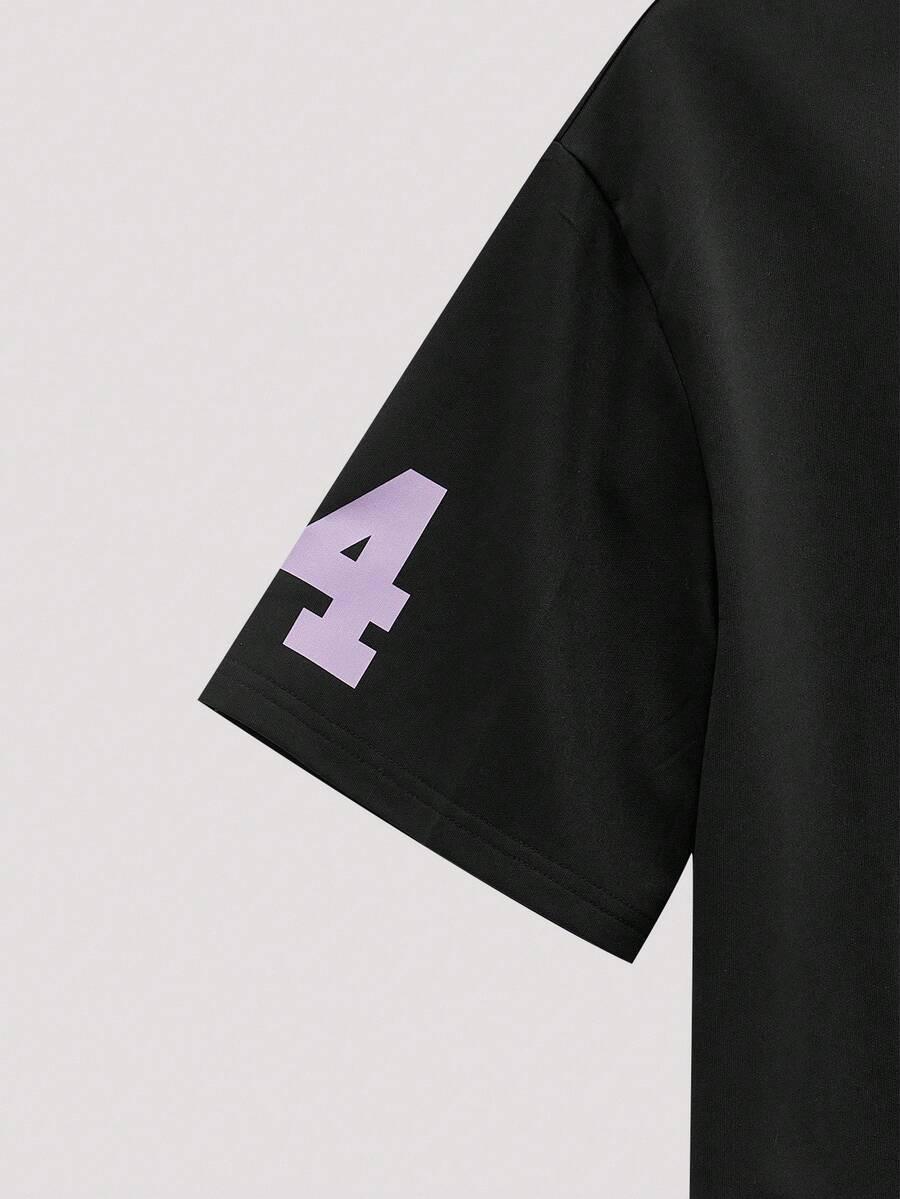 czarny t-shirt  z nadrukiem