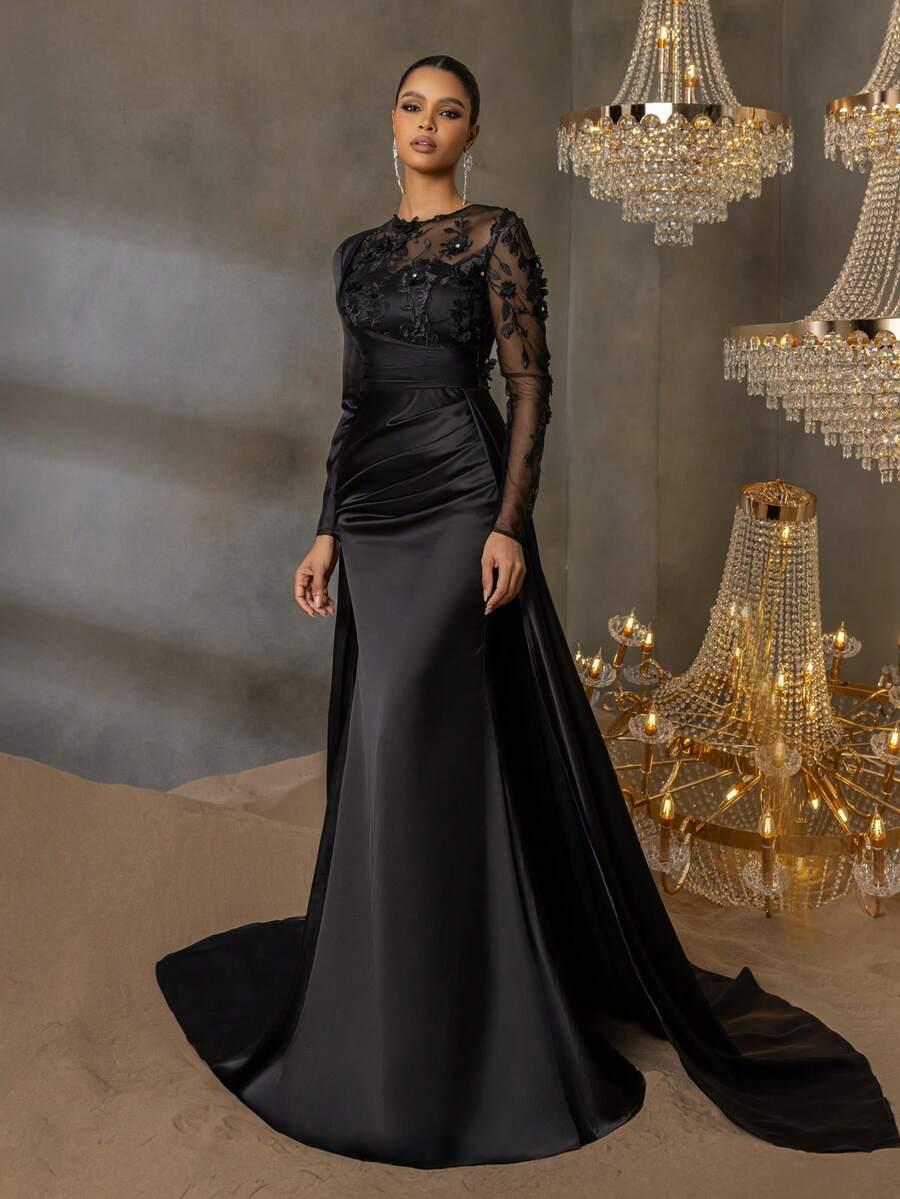 CZARNA MAXI SUKIENKA