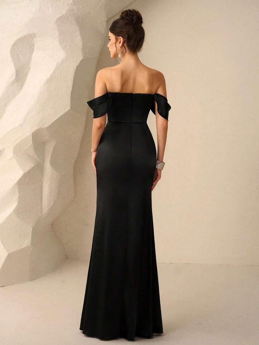 czarna maxi sukienka