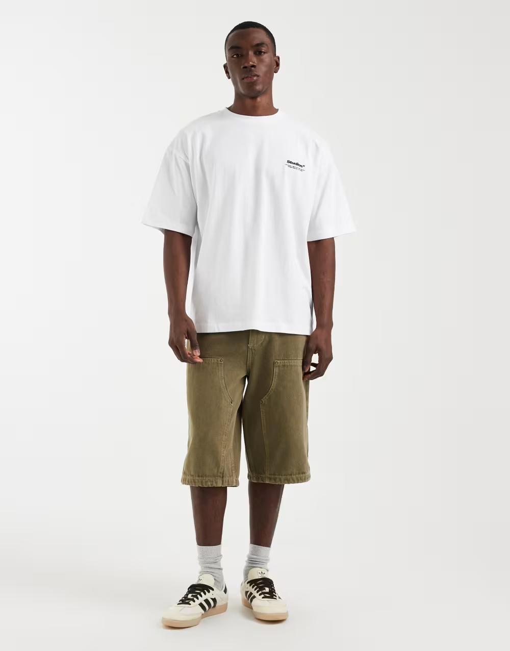 biały t-shirt casual print