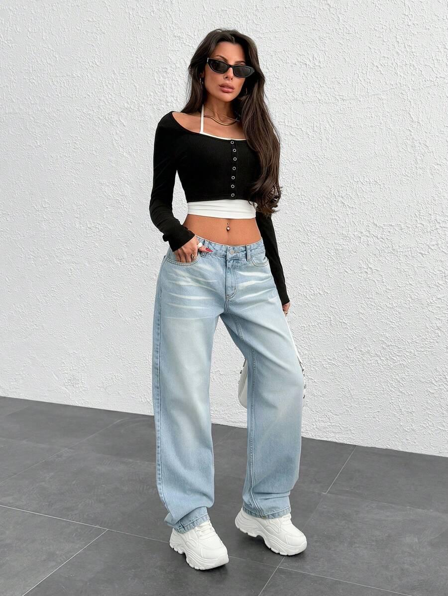 spodnie jeans prosta nogawka