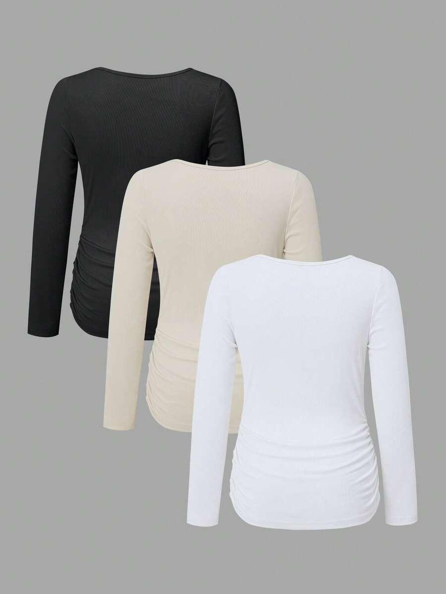 BLUZKA CIĄŻOWA DŁUGI RĘKAW 3-PACK