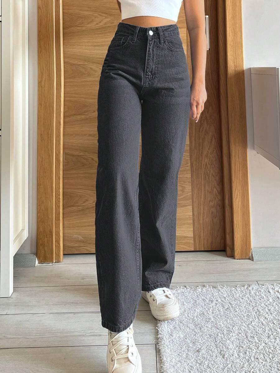 CZARNE SPODNIE JEANS