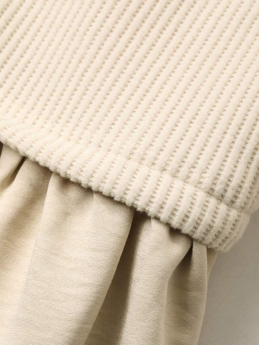 BEŻOWY SWETER OKRĄGŁY DEKOLT 