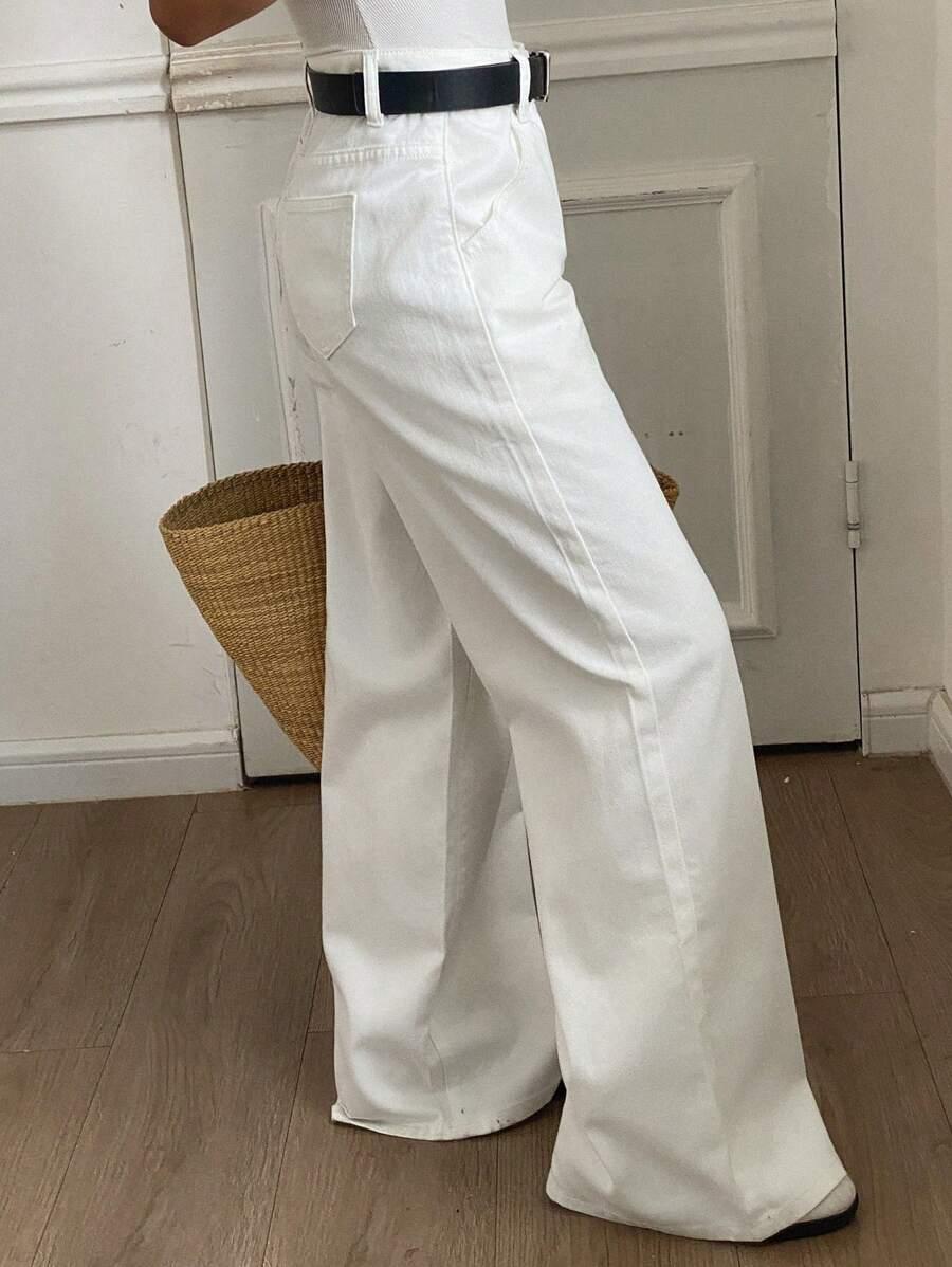 BIAŁE SPODNIE JEANS