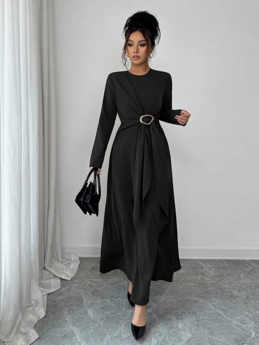 CZARNA SUKIENKA MAXI