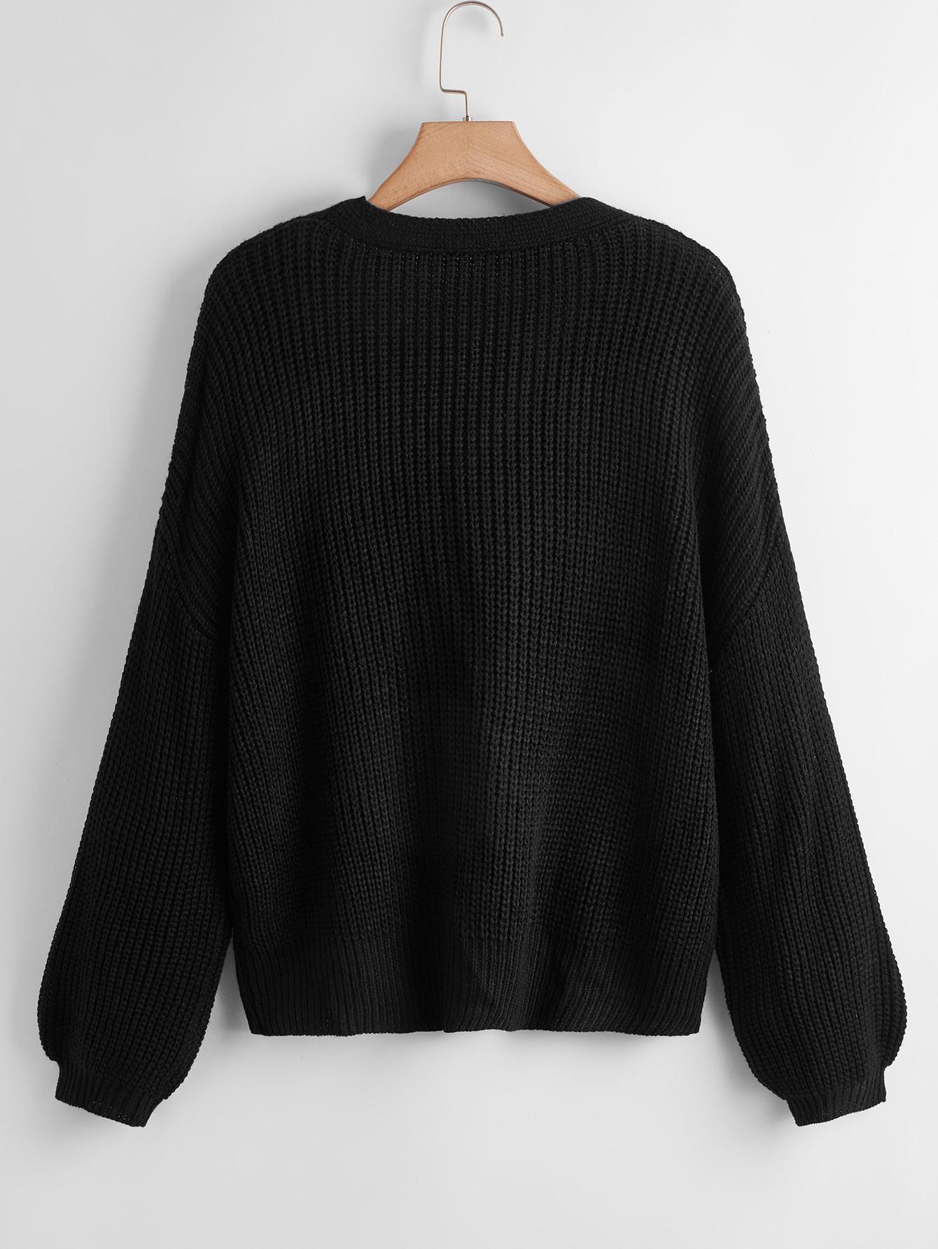 CZARNY SWETER GUZIKI