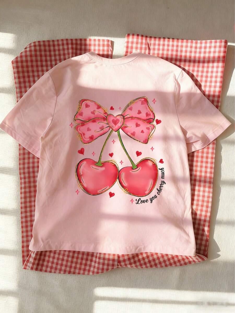 RÓŻOWY T-SHIRT NADRUK