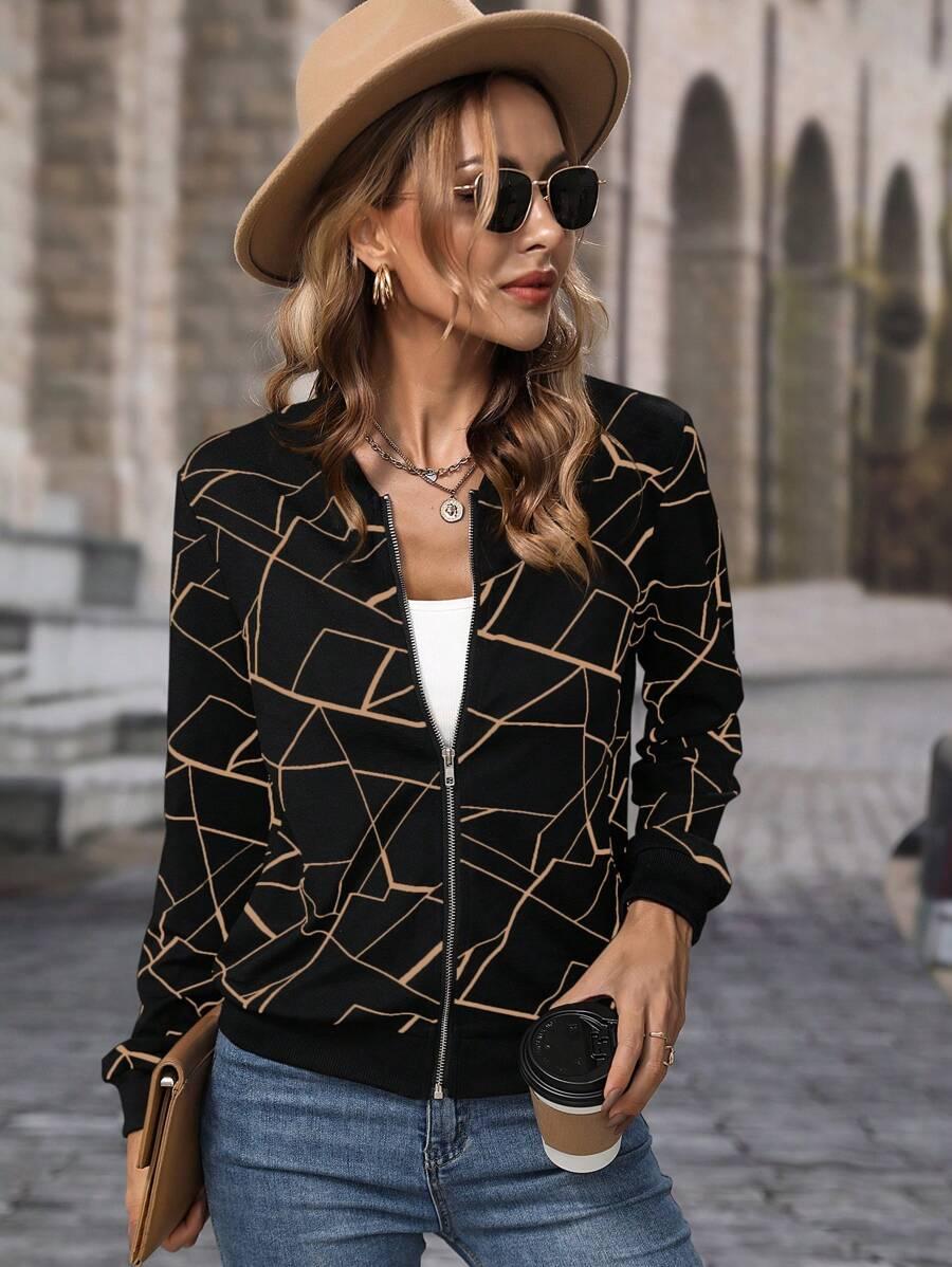 CZARNA BLUZA BOMBER WZÓR