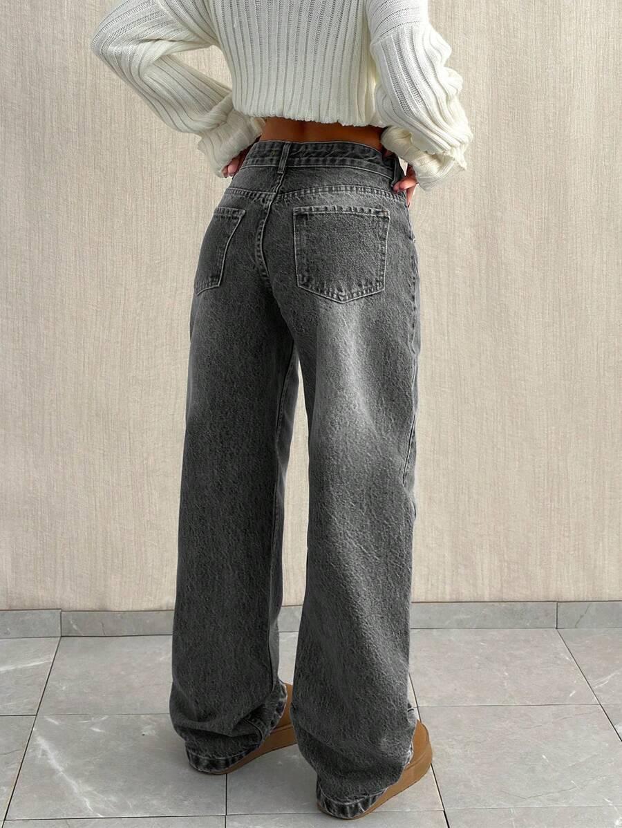 SZARE SPODNIE JEANS 