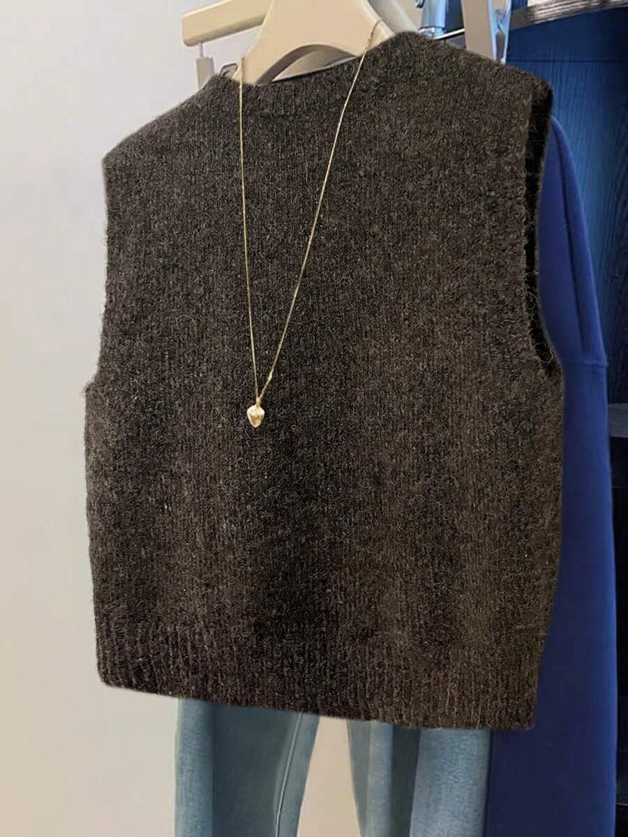 sweter bez rękawów