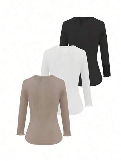 BLUZKA DŁUGI RĘKAW 3-PACK