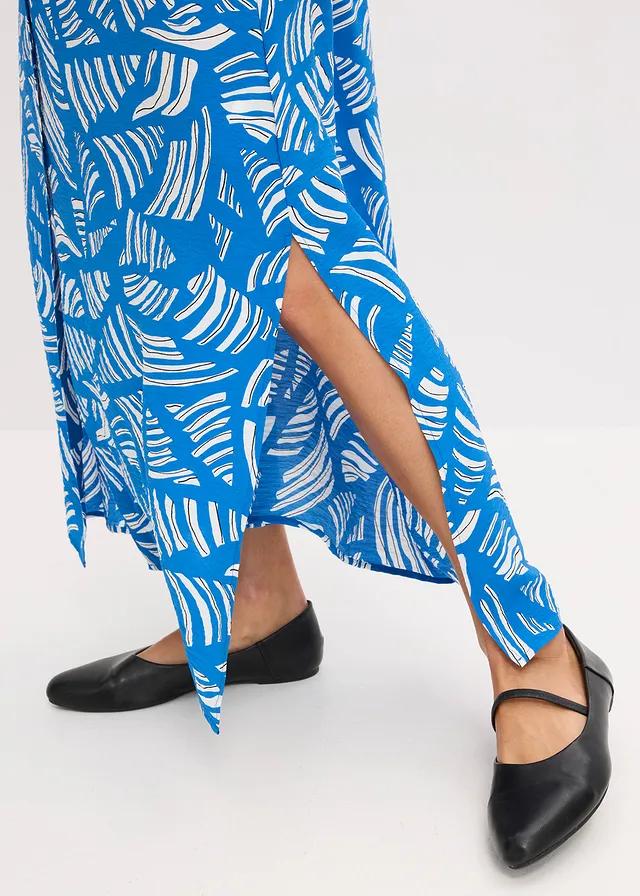 SUKIENKA MAXI PLUS SIZE Z KOŁNIERZYKIEM I GUZIKAMI WISKOZOWA