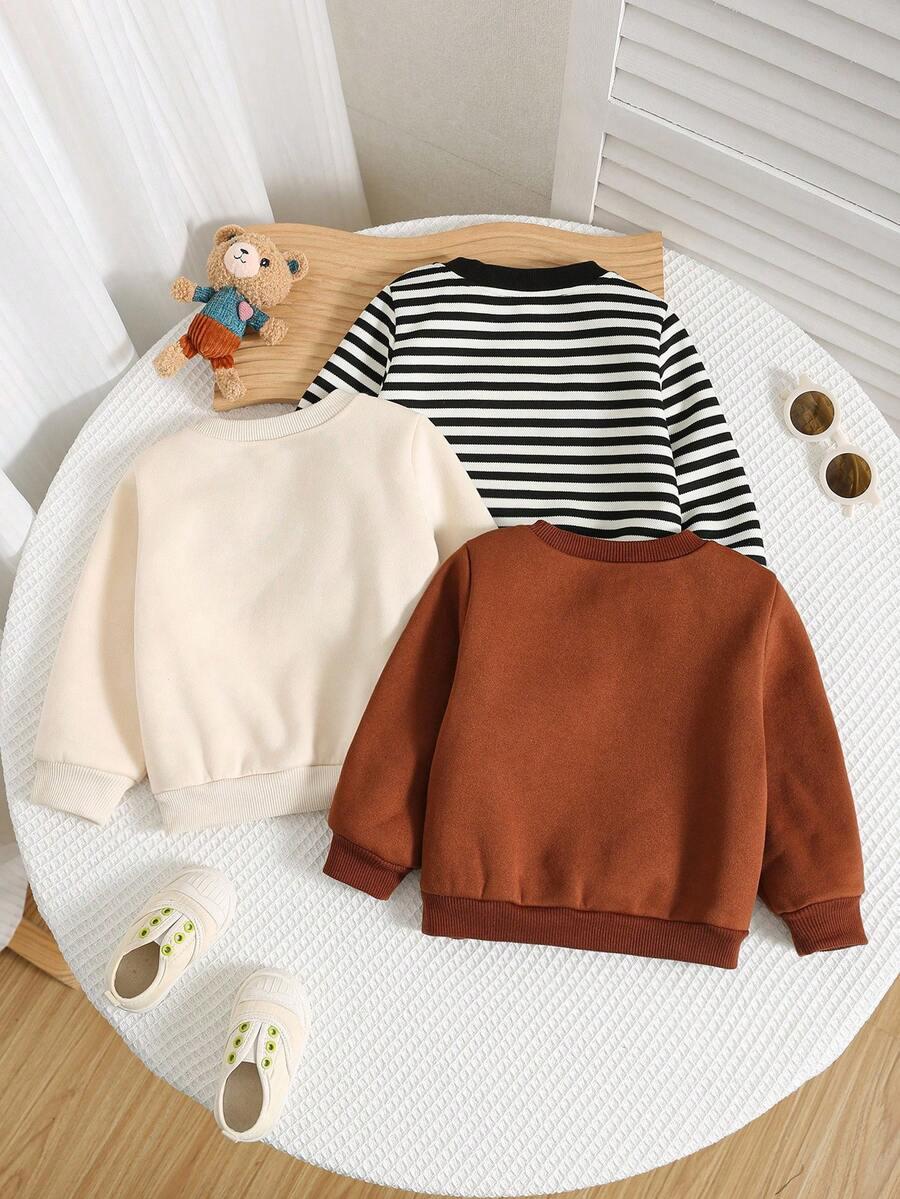 bluza okrągły dekolt 3-pack