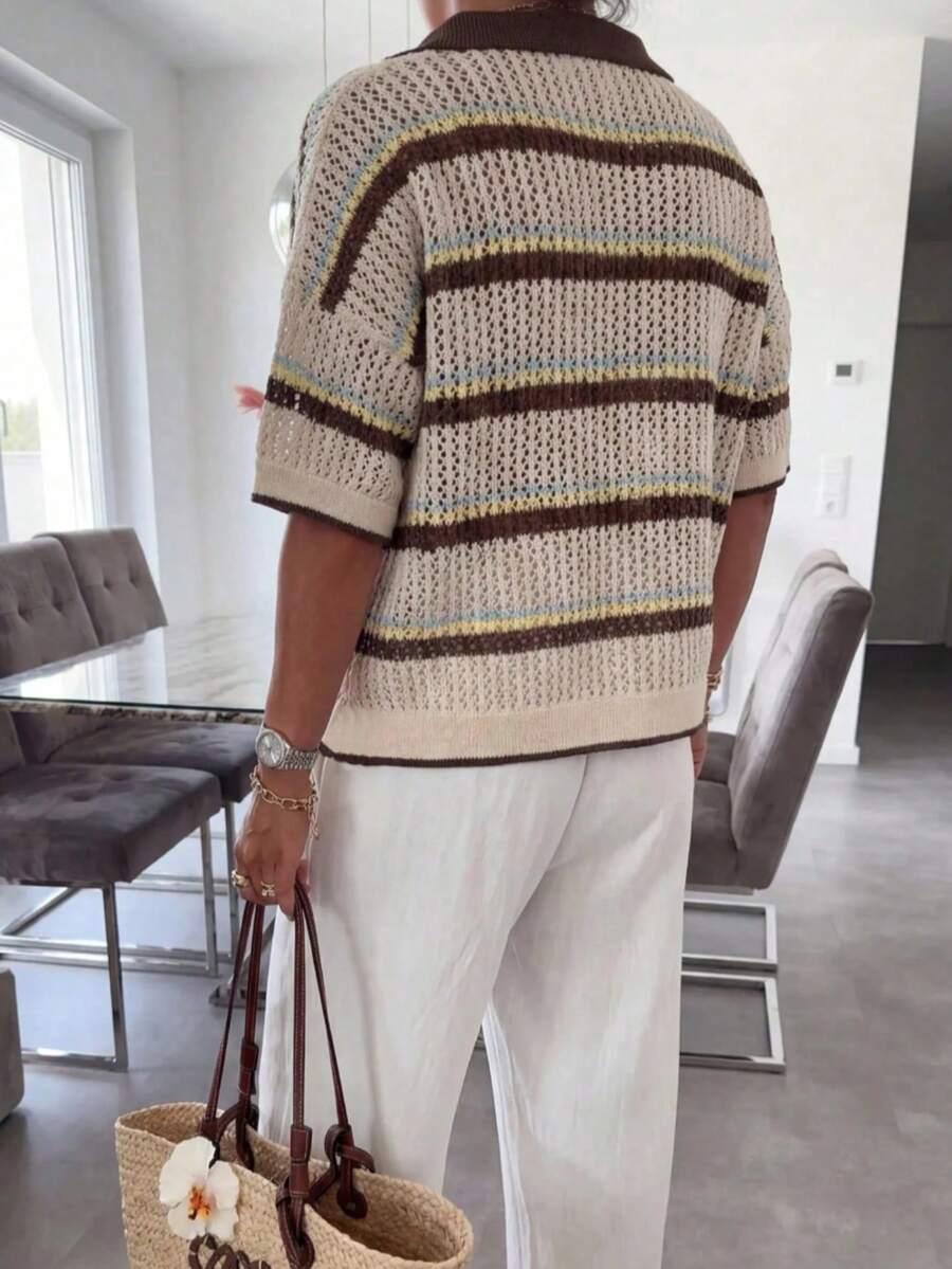 sweter w paski