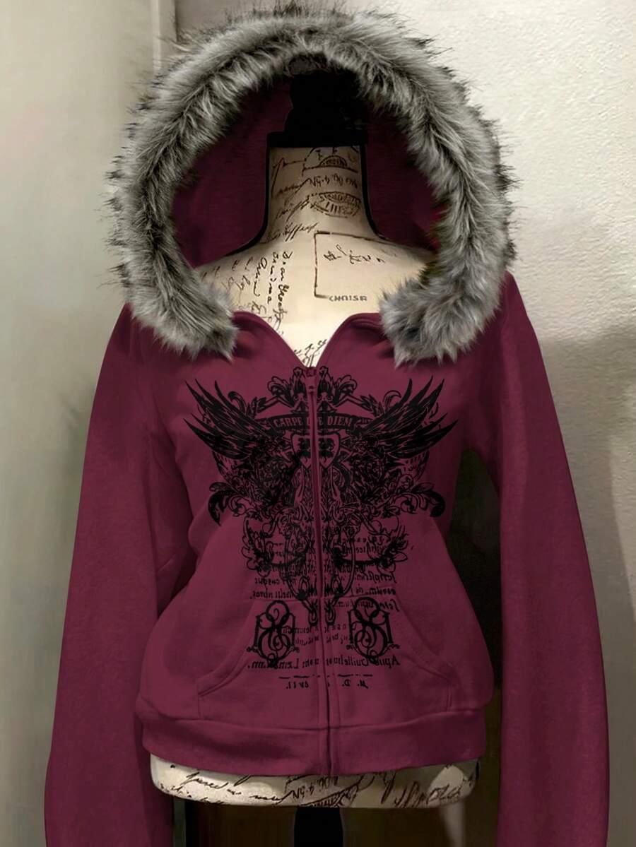 bordowa bluza kaptur