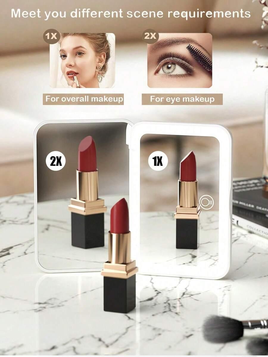 białe lusterko led