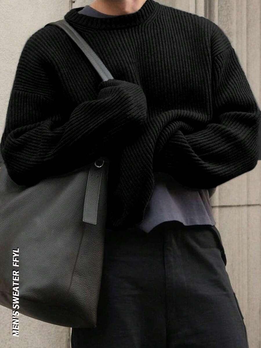 CZARNY SWETER DZIANINA