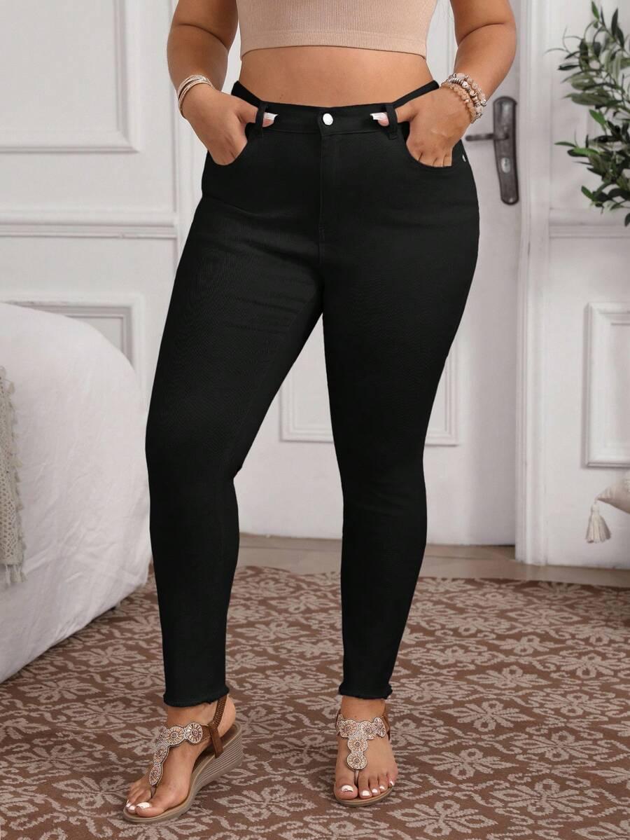 CZARNE SPODNIE JEANS