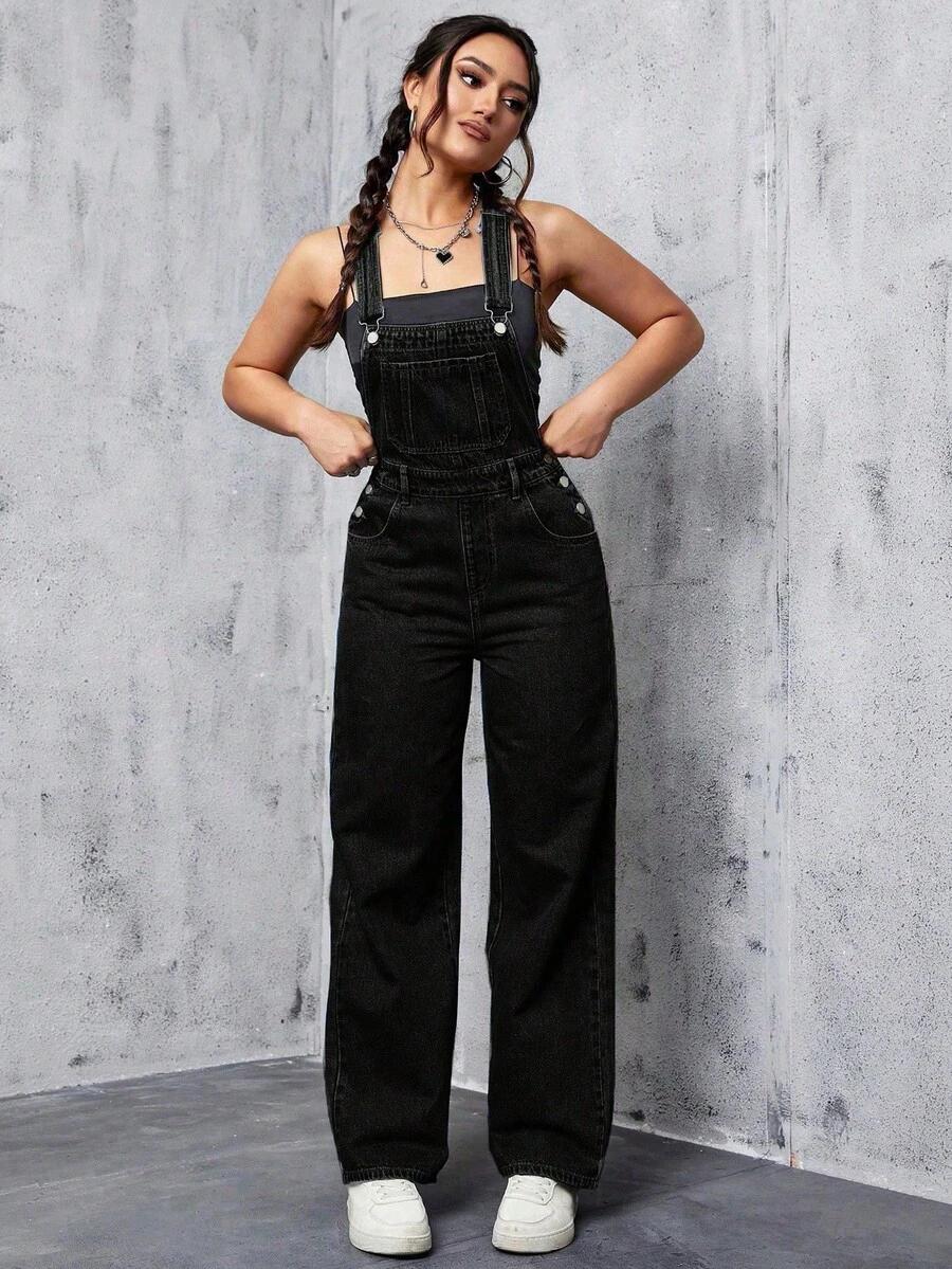 CZARNY KOMBINEZON JEANS