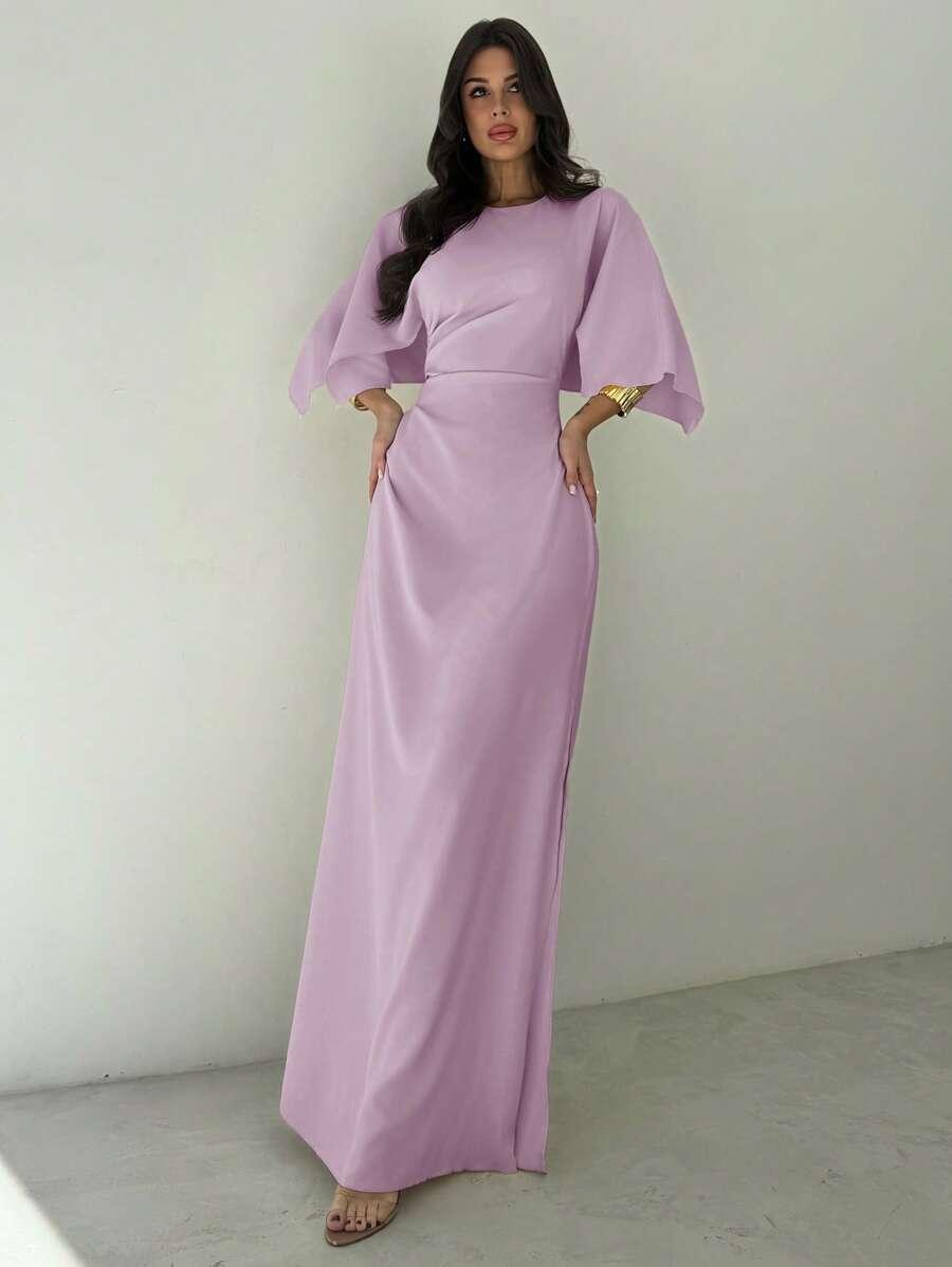 FIOLETOWA MAXI SUKIENKA
