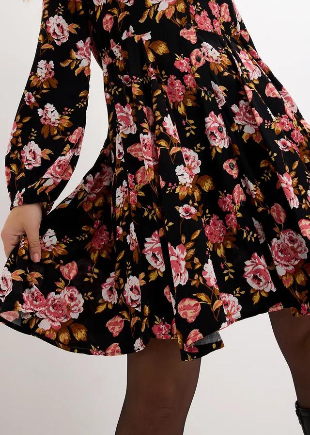 SUKIENKA KOSZULOWA PLUS SIZE Z DŁUGIM RĘKAWEM I DEKOLTEM V