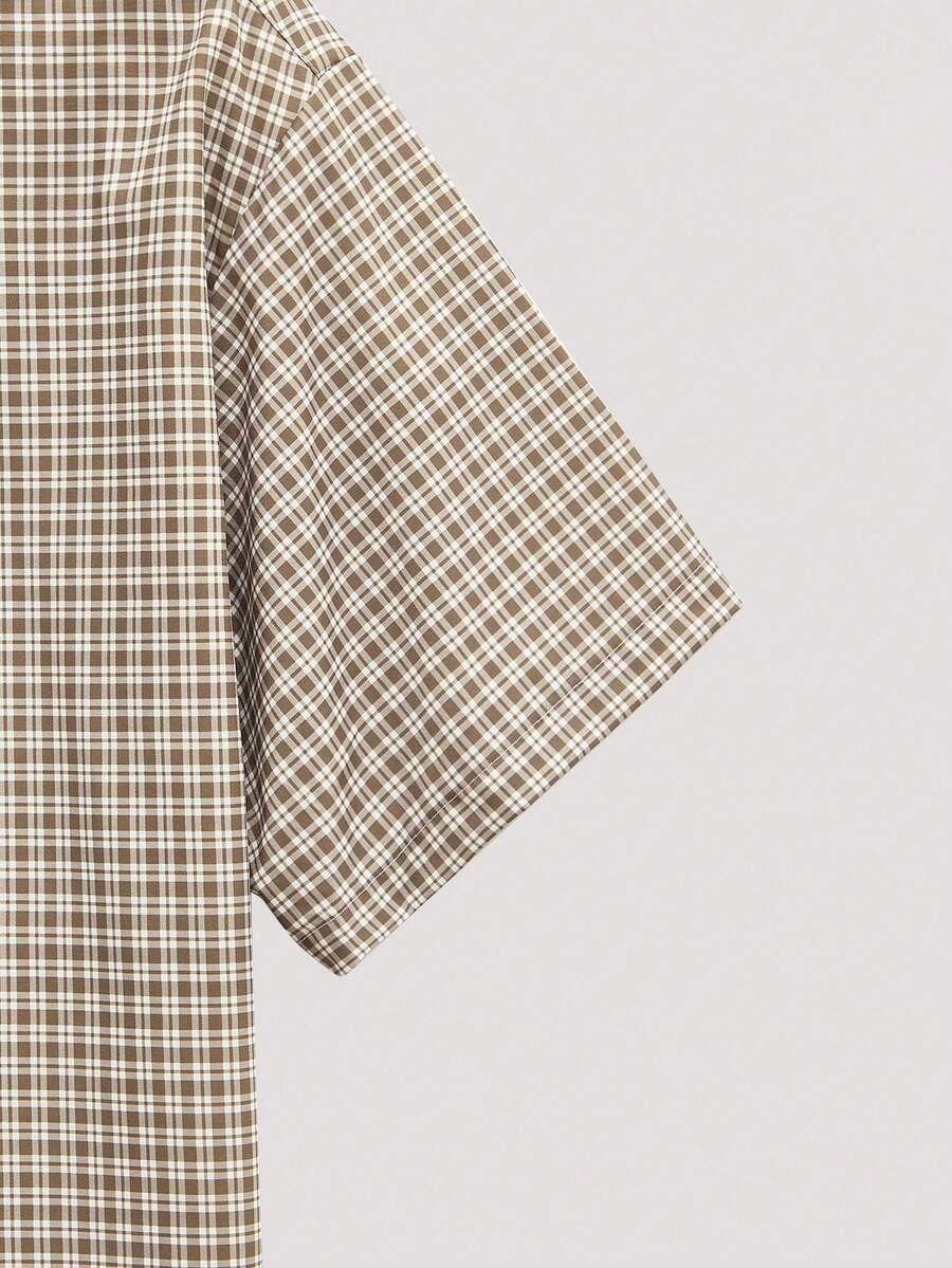 koszula krótki rękaw relaxed fit kratka casual