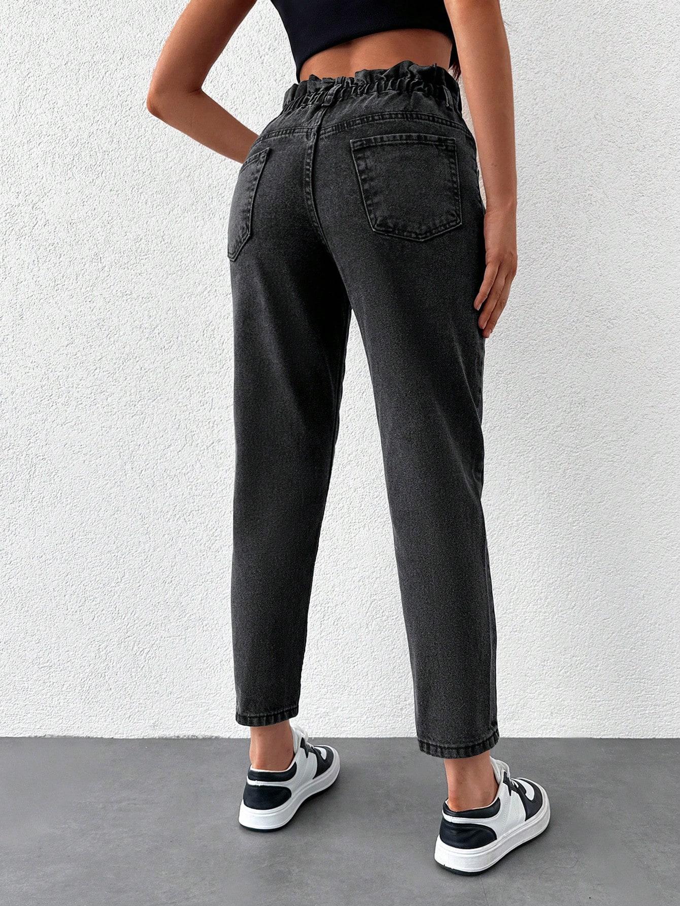 CZARNE SPODNIE JEANS