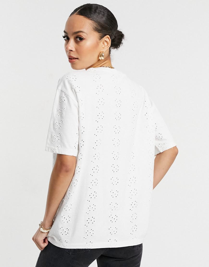 BIAŁY T-SHIRT OKRĄGŁY DEKOLT 