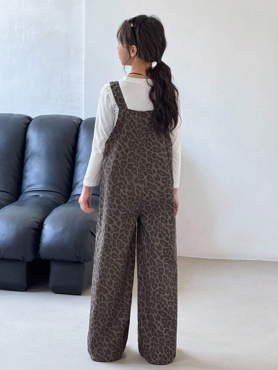 DZIEWCZĘCY KOMBINEZON JEANS W PANTERKĘ 