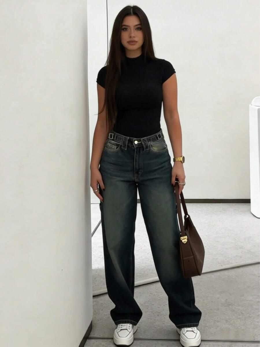 NIEBIESKIE SPODNIE JEANS 