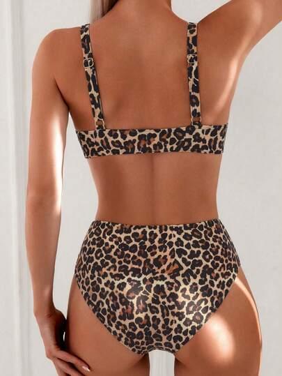 dwuczęściowy strój kąpielowy animal print 