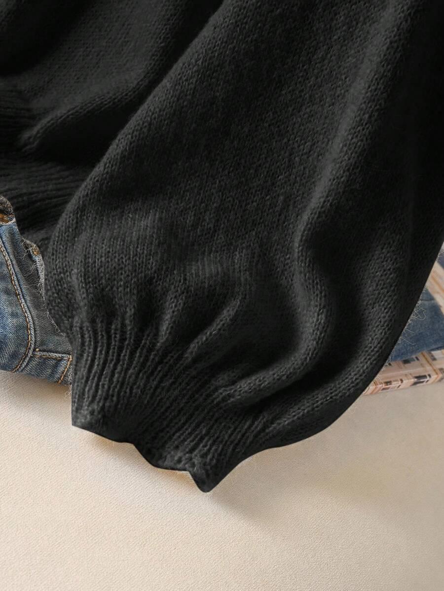 CZARNY SWETER GUZIKI 