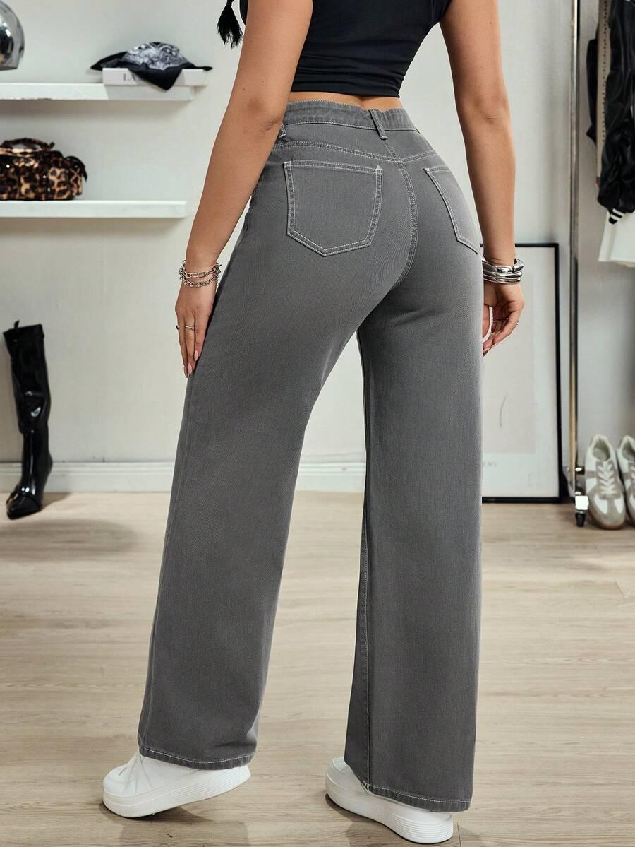 SZARE SPODNIE JEANS 