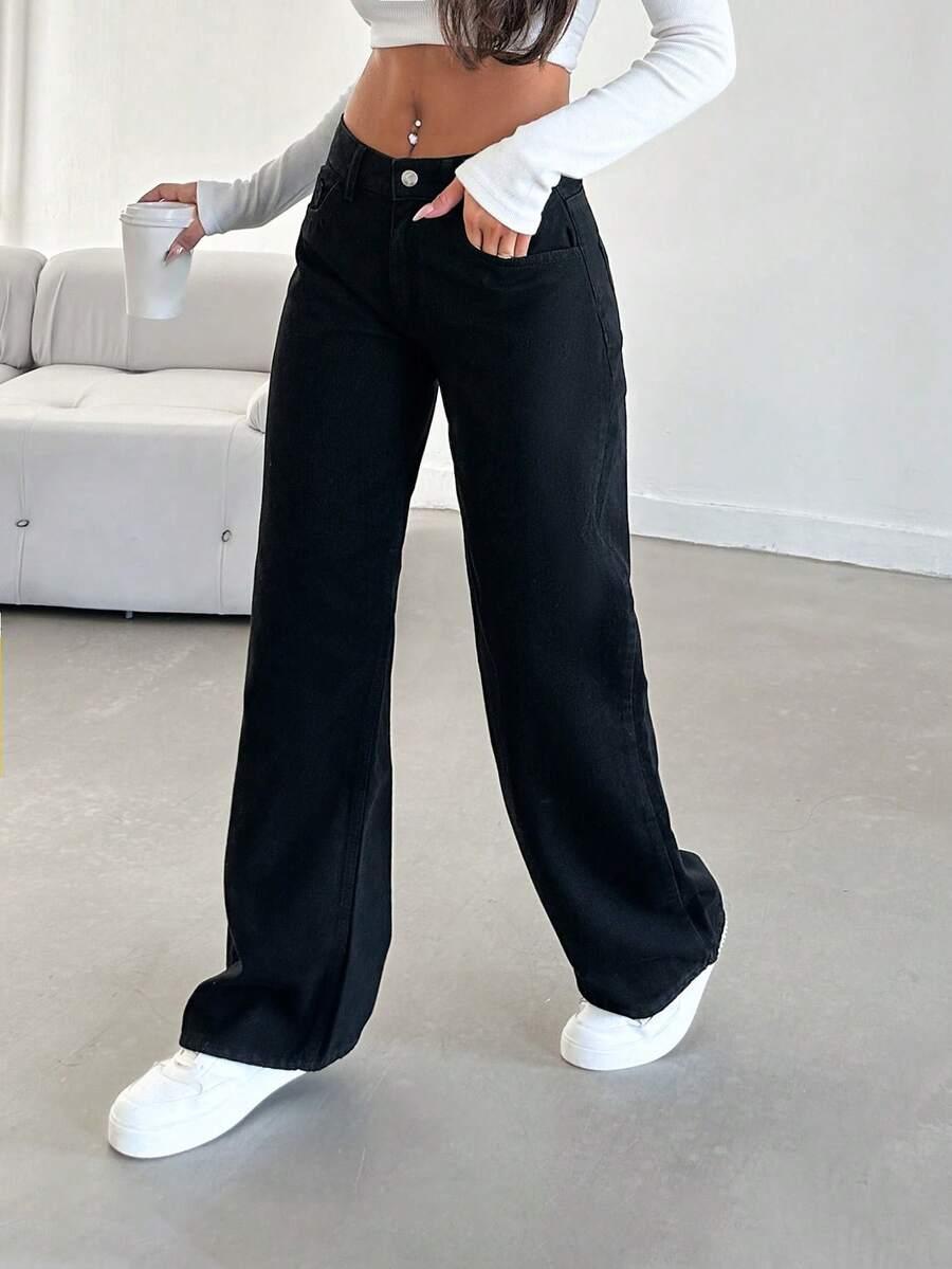 czarne spodnie jeans 