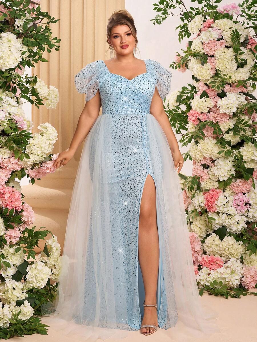 NIEBIESKA MAXI SUKIENKA ZDOBIENIA 