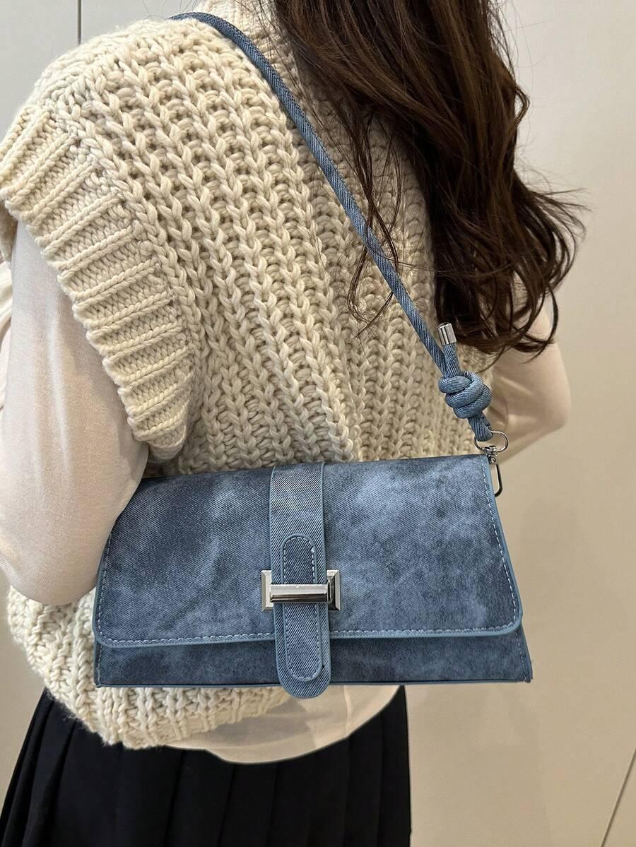 niebieska torebka casual
