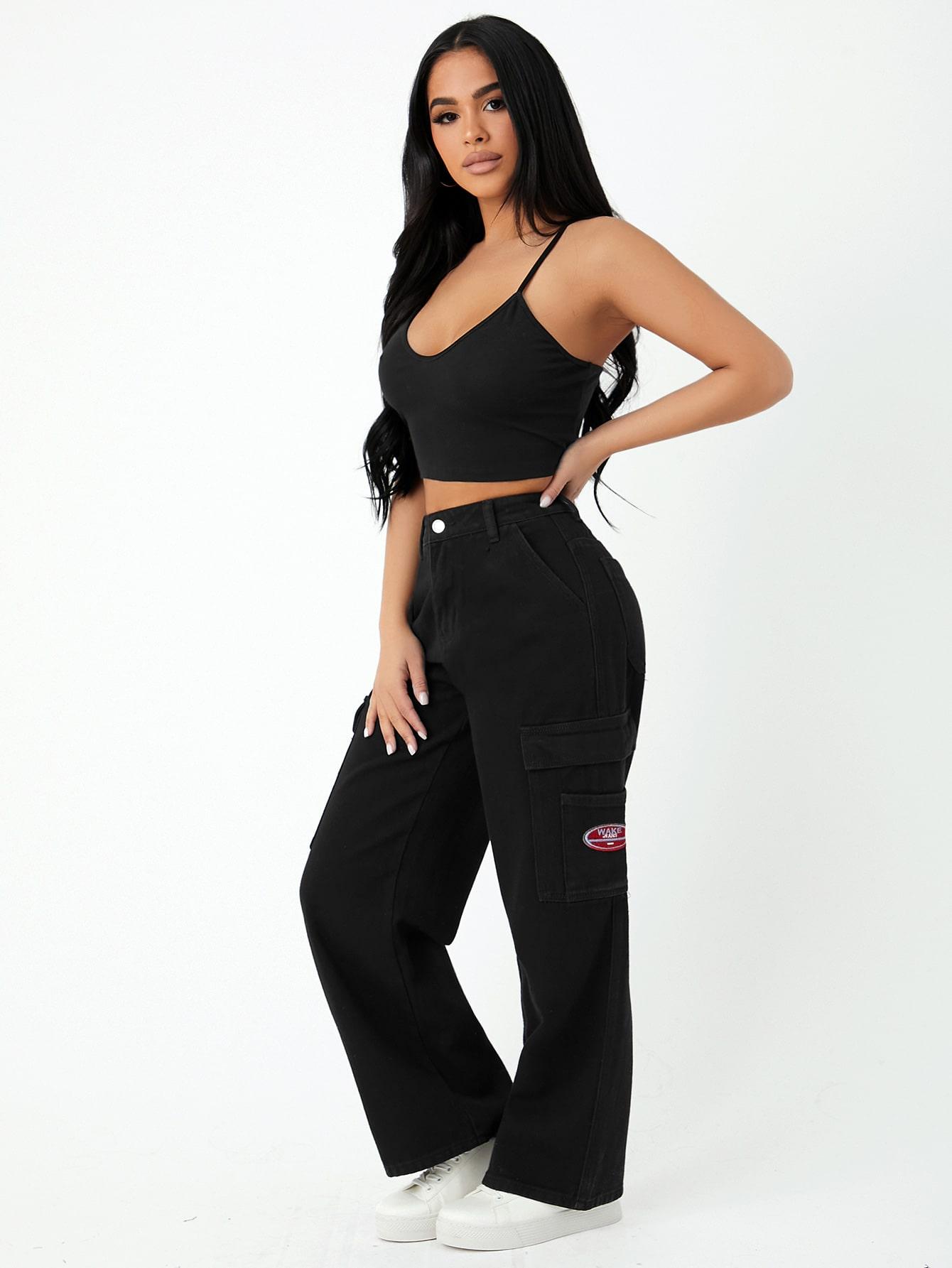 CZARNE SPODNIE JEANS