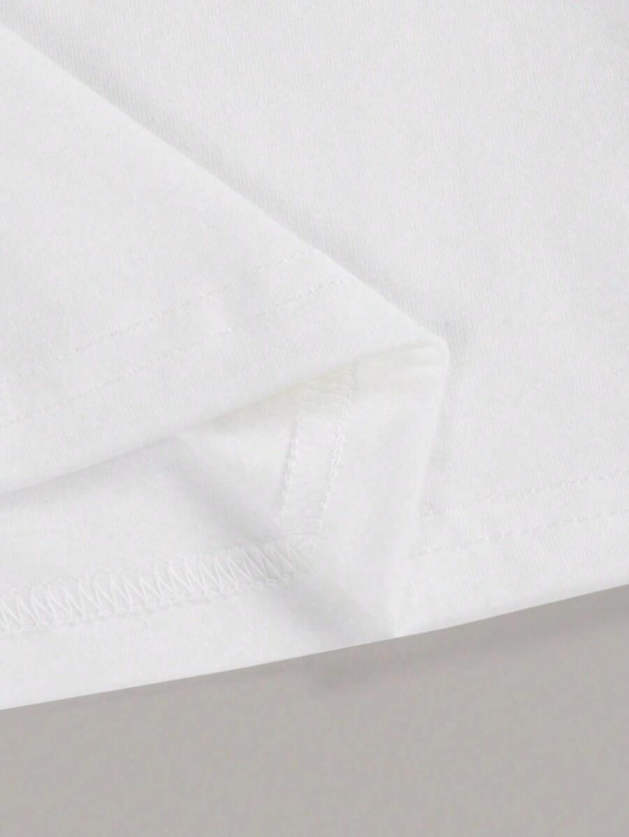BIAŁY CROP TOP OKRĄGŁY DEKOLT 