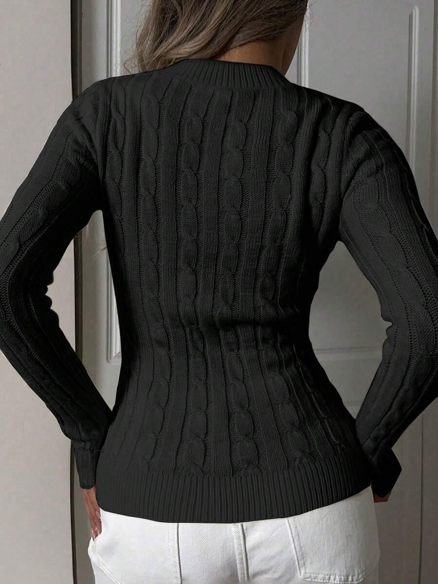 czarny sweter splot