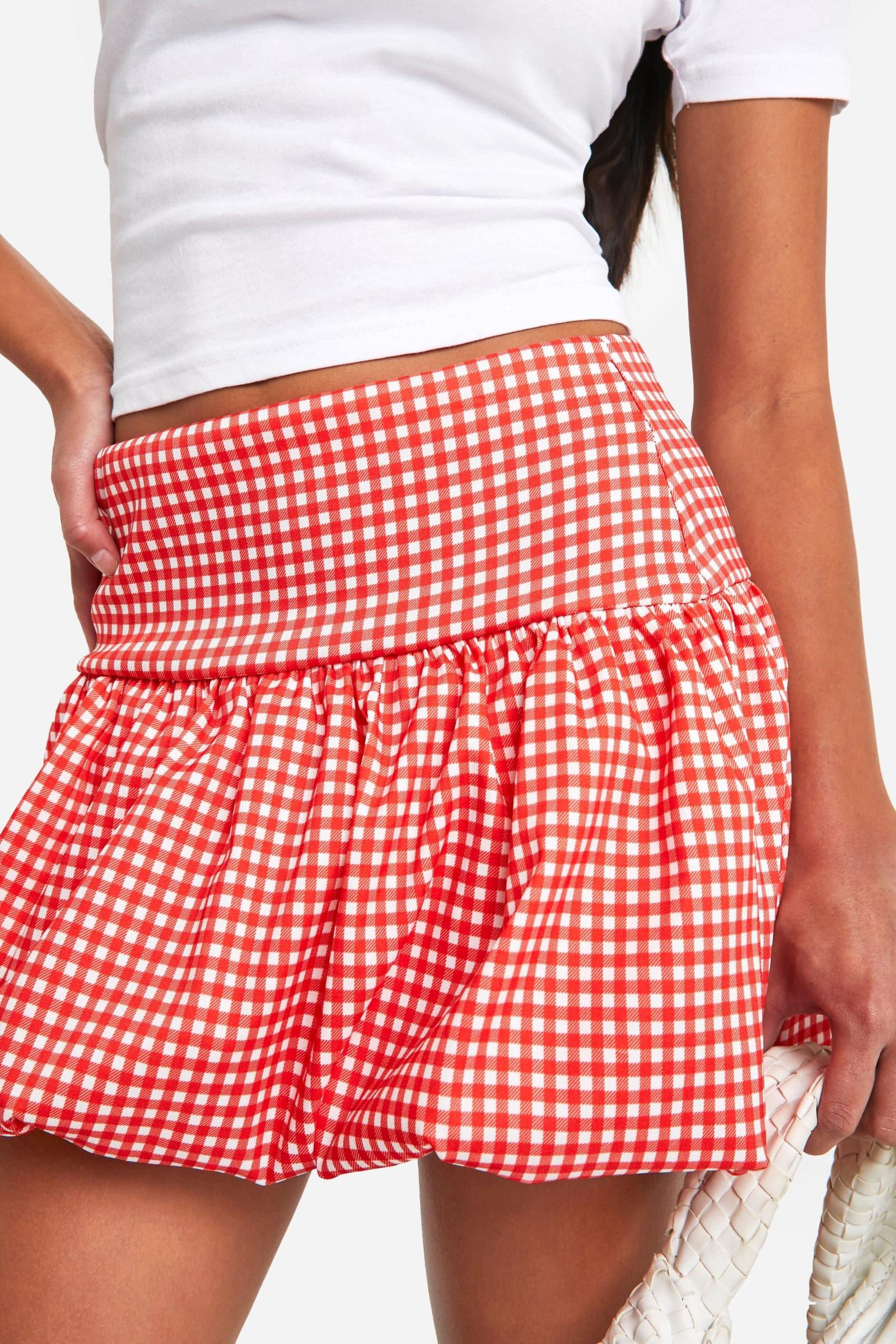 SPÓDNICA MINI W KRATKĘ 