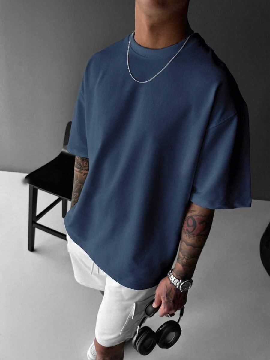 niebieski t-shirt basic 