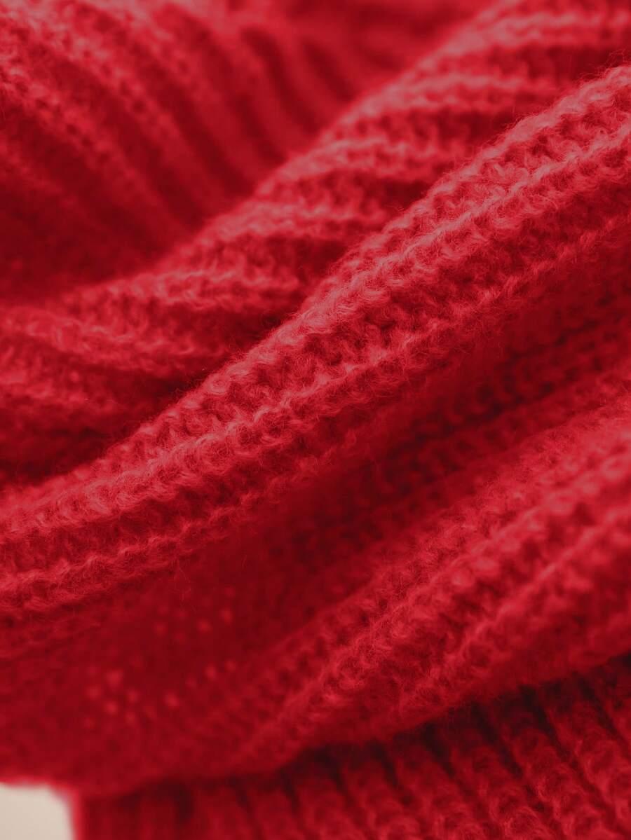 czerwony sweter dzianina 