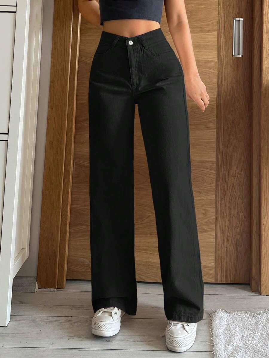 CZARNE SPODNIE JEANS