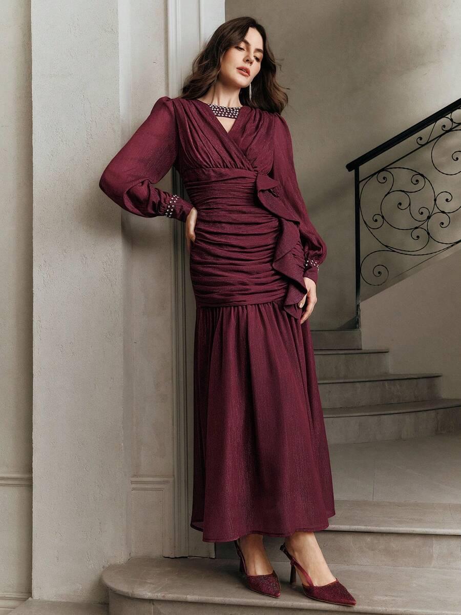 czerwona maxi sukienka