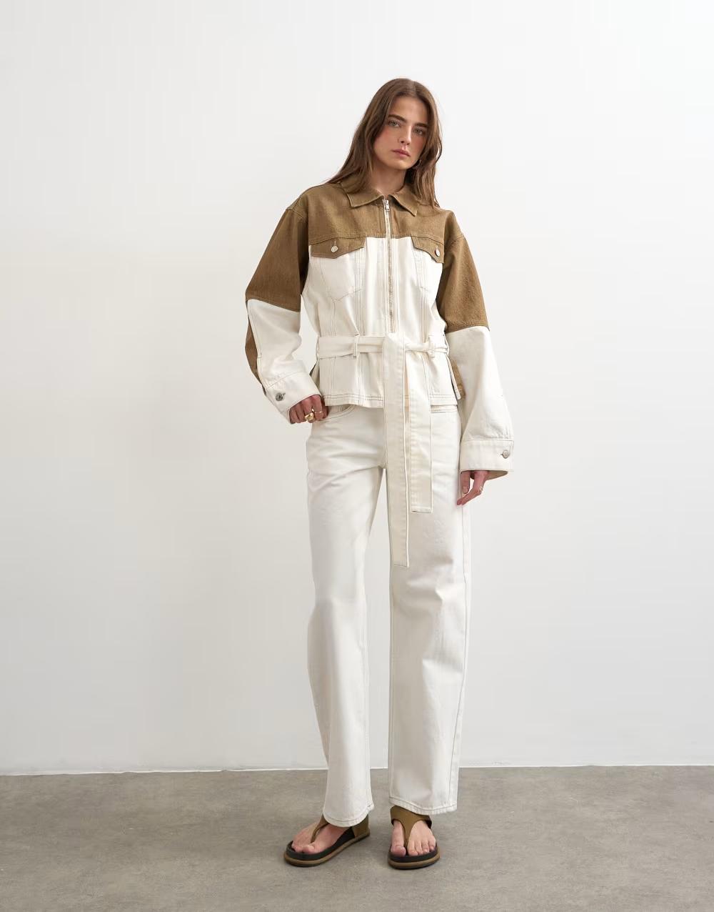 KURTKA JEANS WIĄZANIE ZAMEK